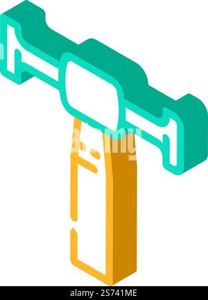 planishing hammer isometric icon vector. planishing hammer sign. isolated symbol illustration. planishing hammer isometric icon vector illustration Stock Vector