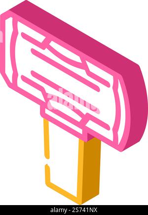 sledge hammer isometric icon vector. sledge hammer sign. isolated symbol illustration. sledge hammer isometric icon vector illustration Stock Vector