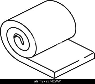 Roll icon. Insolation material rolling. Pastry roll. Matrass package isolated on white background. Roll icon. Insulation material rolling. Pastry roll. Matrass package Stock Vector