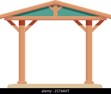 Shelter pergola icon cartoon vector. Wooden patio. House construction. Shelter pergola icon cartoon vector. Wooden patio Stock Vector