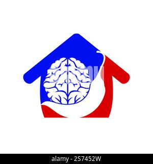 Chili brain vector logo design template. Spicy intelligence logo design concept. Stock Vector