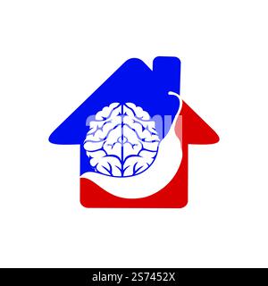 Chili brain vector logo design template. Spicy intelligence logo design concept. Stock Vector