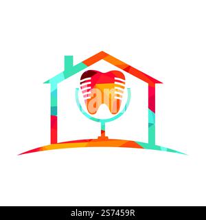 Dental podcast vector logo design template. Stock Vector