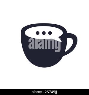 Coffee talk vector logo design. Coffee cup with bubble chat icon vector design. Stock Vector