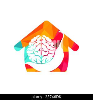 Chili brain vector logo design template. Spicy intelligence logo design concept. Stock Vector
