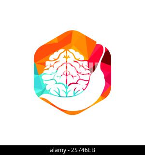 Chili brain vector logo design template. Spicy intelligence logo design concept. Stock Vector