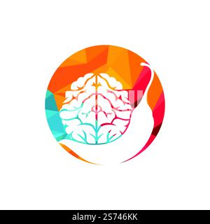 Chili brain vector logo design template. Spicy intelligence logo design concept. Stock Vector