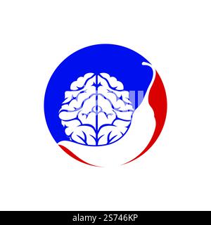 Chili brain vector logo design template. Spicy intelligence logo design concept. Stock Vector