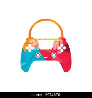 Game shop vector logo. design. Shopping bag combination joystick icon vector design. Stock Vector
