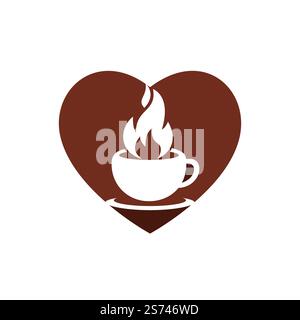 Hot coffee vector logo design template. Stock Vector