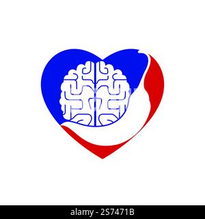 Chili brain vector logo design template. Spicy intelligence logo design concept. Stock Vector