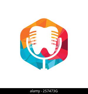 Dental podcast vector logo design template. Stock Vector