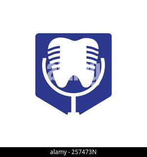 Dental podcast vector logo design template. Stock Vector