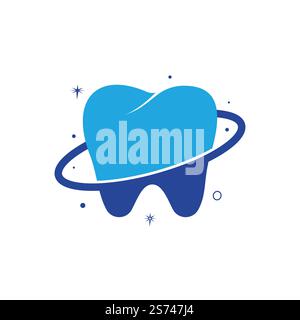 Dental planet vector logo design. Dentistry clinic vector logo concept. Stock Vector