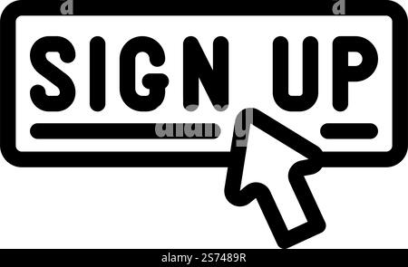 sign up registration line icon vector illustration Stock Vector Image ...
