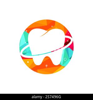 Dental planet vector logo design. Dentistry clinic vector logo concept. Stock Vector