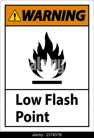 Warning Low Flash Sign On White Background Stock Vector