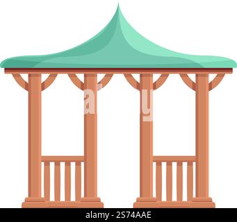 Shelter pergola icon cartoon vector. Wooden patio. House construction ...
