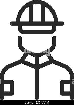 Fireman icon. Fire fighter avatar in line style isolated on white background. Fireman icon. Fire fighter avatar in line style Stock Vector