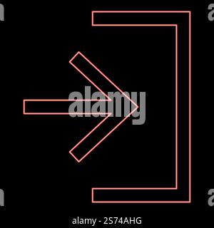 Neon entry input enter door red color vector illustration image flat style light. Neon entry input enter door red color vector illustration image flat style Stock Vector