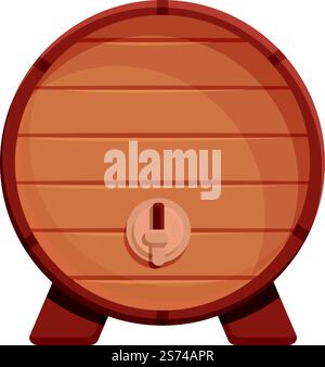 Wood barrel icon cartoon vector. Wine cellar. Drink bottle. Wood barrel icon cartoon vector. Wine cellar Stock Vector