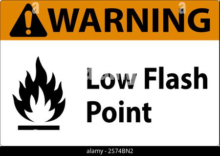 Warning Low Flash Sign On White Background Stock Vector