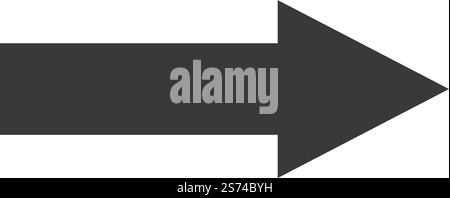 Right arrow. Forward motion. Simple black direction pointer isolated on white background. Right arrow. Forward motion. Simple black direction pointer Stock Vector