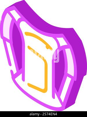 backpack motorcycle isometric icon vector. backpack motorcycle sign. isolated symbol illustration. backpack motorcycle isometric icon vector illustration Stock Vector