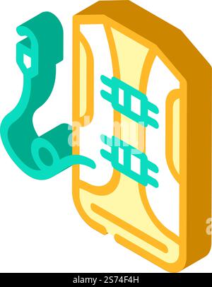 airbag vest motorcycle isometric icon vector. airbag vest motorcycle sign. isolated symbol illustration. airbag vest motorcycle isometric icon vector illustration Stock Vector