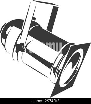 Stage lighting lamp. Spotlight in simple style. Projector icon isolated on white background. Stage lighting lamp. Spotlight in simple style. Projector icon Stock Vector