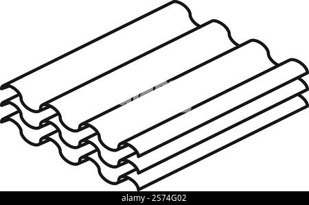 Concrete roof tile icon. Rooftop sheets stack isolated on white background. Concrete roof tile icon. Rooftop sheets stack Stock Vector