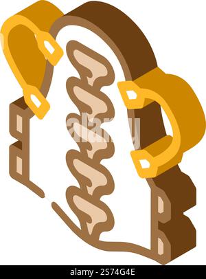 back protection motorcycle isometric icon vector. back protection motorcycle sign. isolated symbol illustration. back protection motorcycle isometric icon vector illustration Stock Vector