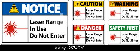 Laser Range In Use Do Not Enter Sign Stock Vector