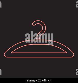 Neon hanger red color vector illustration image flat style light. Neon hanger red color vector illustration image flat style Stock Vector