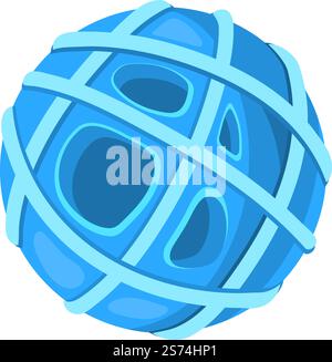 Ice moon in funny cartoon style. Frozen asteroid isolated on white background. Ice moon in funny cartoon style. Frozen asteroid Stock Vector