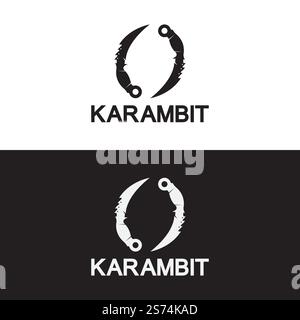 Karambit knife icon logo design vector template Stock Vector