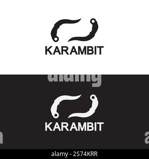 Karambit knife icon logo design vector template Stock Vector