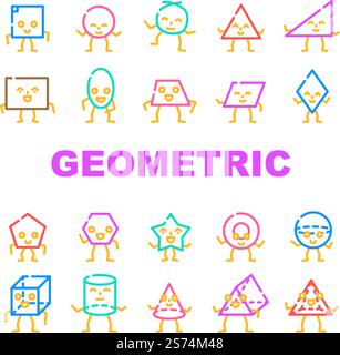geometric shape character icons set vector Stock Vector Image & Art - Alamy