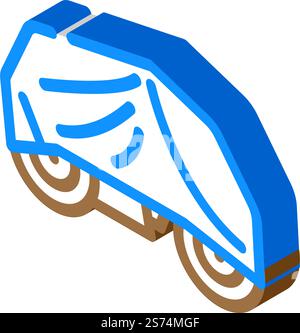 cover motorcycle cover isometric icon vector. cover motorcycle cover sign. isolated symbol illustration. cover motorcycle cover isometric icon vector illustration Stock Vector