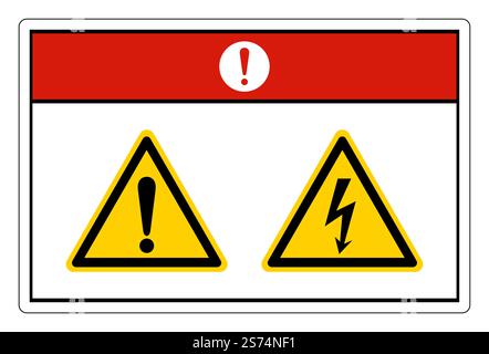Danger Electric Shock Hazard Symbol Sign On White Background Stock Vector