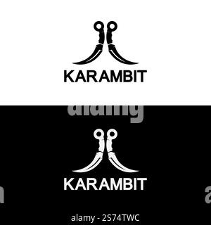 Karambit knife icon logo design vector template Stock Vector