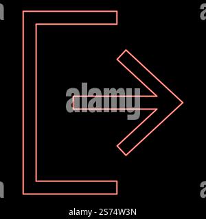 Neon symbol exit red color vector illustration image flat style light. Neon symbol exit red color vector illustration image flat style Stock Vector