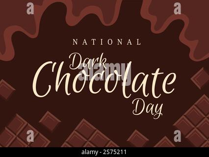World Dark Chocolate Day On February 1st for the Health and Happiness That Choco Brings in Flat Style Cartoon Hand Drawn Templates Illustration Stock Vector