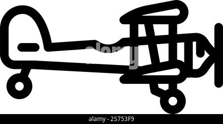biplane airplane aircraft line icon vector illustration outerwear ...