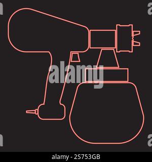 Neon sprayer paint red color vector illustration image flat style light. Neon sprayer paint red color vector illustration image flat style Stock Vector