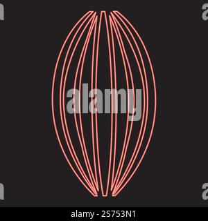 Neon muscle red color vector illustration image flat style light Stock ...
