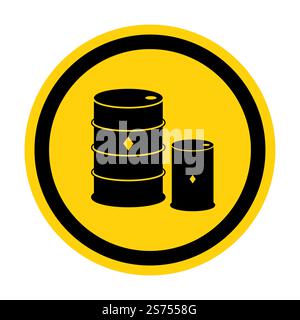 Chemical Drums Black Icon White Background Stock Vector