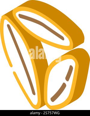semolina grain healthy isometric icon vector. semolina grain healthy sign. isolated symbol illustration. semolina grain healthy isometric icon vector illustration Stock Vector