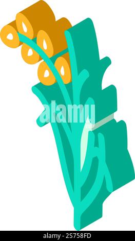 rice plant healthy isometric icon vector. rice plant healthy sign. isolated symbol illustration. rice plant healthy isometric icon vector illustration Stock Vector