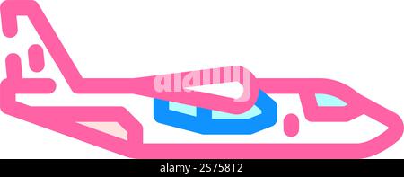 cargo plane airplane aircraft color icon vector. cargo plane airplane aircraft sign. isolated symbol illustration. cargo plane airplane aircraft color icon vector illustration Stock Vector